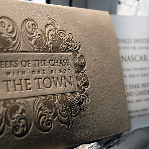 Nascar letterpress invitation