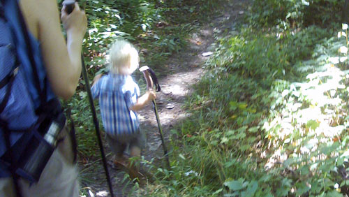 Boxcar baby hiking