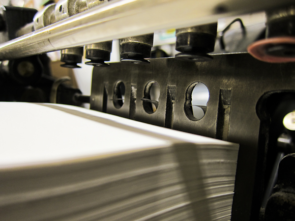 letterpress printing paper feeding