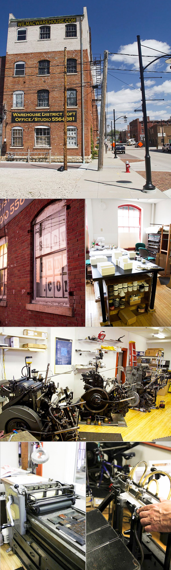 Workspace Spotlight at the Slow Print letterpress shop in Dubuque