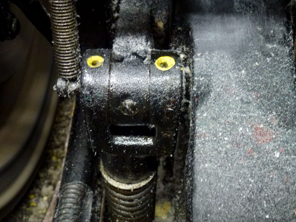 A close up shot of a Heidelberg Windmill at Boxcar Press in Syracuse NY.