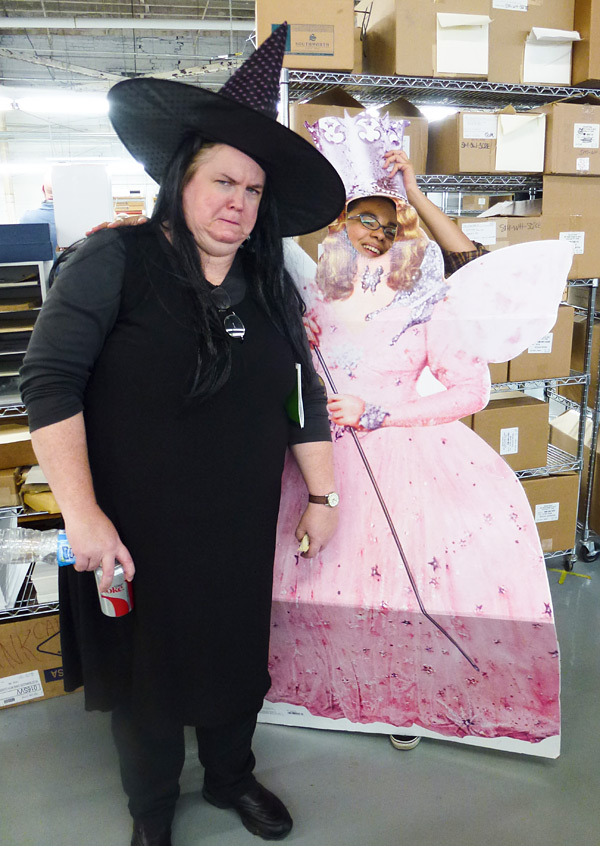 Boxcar Press was visited by two witches on Halloween