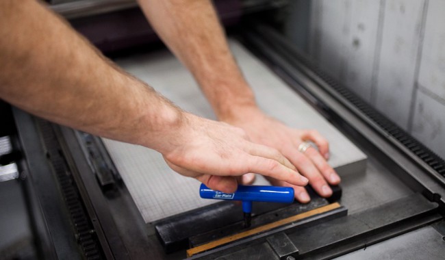 Photo of Locking up Vandercook boxcar base