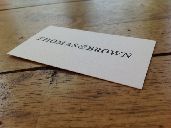 Letterpress business cards made at Thomas & Brown in Chicago
