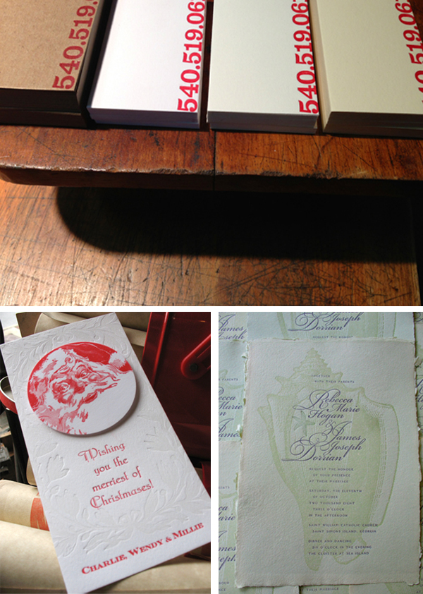 Business and Holiday Cards show deft printing at Appalachia Lettepress.