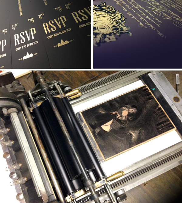 Foil and metalic letterpress pieces shimmer at Appalachia Press.