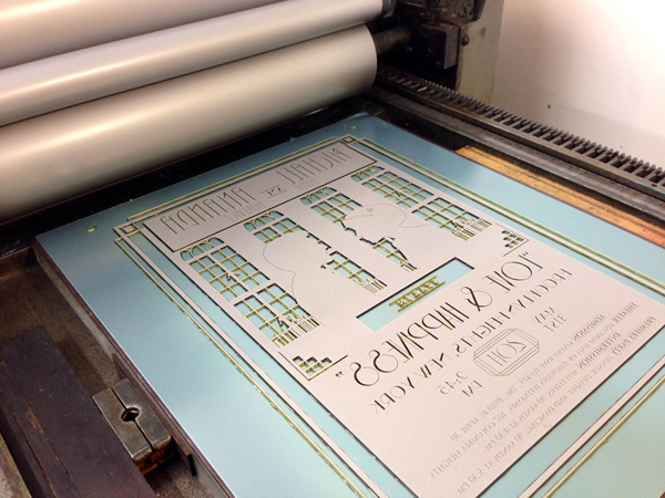 Printing light grey on a Vandercook at Press 65.